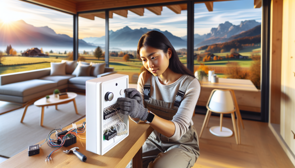 If you are a technician installing a smart alarm system in a home located in the Jura-Nord Vaudois district of Switzerland, here are some steps you might follow: **1. Pre-Installation Planning:** - Assess the layout of the home to determine the optimal placement of sensors and devices. - Discuss with the homeowner what their specific security needs are and tailor the system accordingly. - Identify any potential interference factors such as metallic objects, thick walls, or large electronic devices that might affect sensor performance. **2. Equipment Selection:** - Choose a central control panel that will serve as the hub of the smart alarm system. - Select compatible sensors (door/window contacts, motion detectors, glass break sensors, etc.) and other devices (keypads, sirens, cameras, etc.). - Ensure that all devices are compatible with the control panel and any smart home integration platforms the homeowner wants to use, such as Apple HomeKit, Google Assistant, or Amazon Alexa. **3. Installation:** - Mount the control panel in a centralized location that is easily accessible but not obvious to potential intruders. - Install sensors and detectors in their predetermined locations, ensuring they have a clear line of sight where necessary. - Set up any cameras in locations that provide the best field of view and coverage. - Install any additional devices such as keypads or sirens. - Ensure that all wired connections are secure and that wireless devices are within range of the control panel. **4. System Configuration:** - Program the control panel to recognize all installed devices. - Set up user accounts and establish permissions for each user, including codes or access credentials. - Configure system settings such as entry and exit delays, alarm volume, and automation rules. **5. Network Setup:** - Connect the alarm system to the home’s Wi-Fi network or cellular backup, if available. - Be sure to follow best practices for security, including strong passwords and network encryption to protect against hacking. **6. Testing:** - Perform a complete system test to ensure all components are functioning properly. - Trigger each sensor and verify that the corresponding alerts are sent to the control panel and that notifications are being sent to the homeowner’s mobile device or monitoring service. - Test the system’s communication with any integrated smart home devices. **7. Training and Handover:** - Walk the homeowner through the basics of operating the system, including arming/disarming, changing settings, and reviewing camera footage. - Educate them on maintaining the system, such as periodically checking battery life for wireless devices and updating any software. - Provide documentation and customer support contact information for any future issues or questions. **8. Post-Installation Support:** - Offer ongoing support and maintenance services to address any problems or upgrades needed in the future. - Encourage the homeowner to reach out if there are any issues or if they need assistance with the system. Remember, different installations might require unique steps or procedures based on the specific system being installed, the layout of the home, and the homeowner’s requirements. Always adhere to local laws and safety regulations when performing installations.