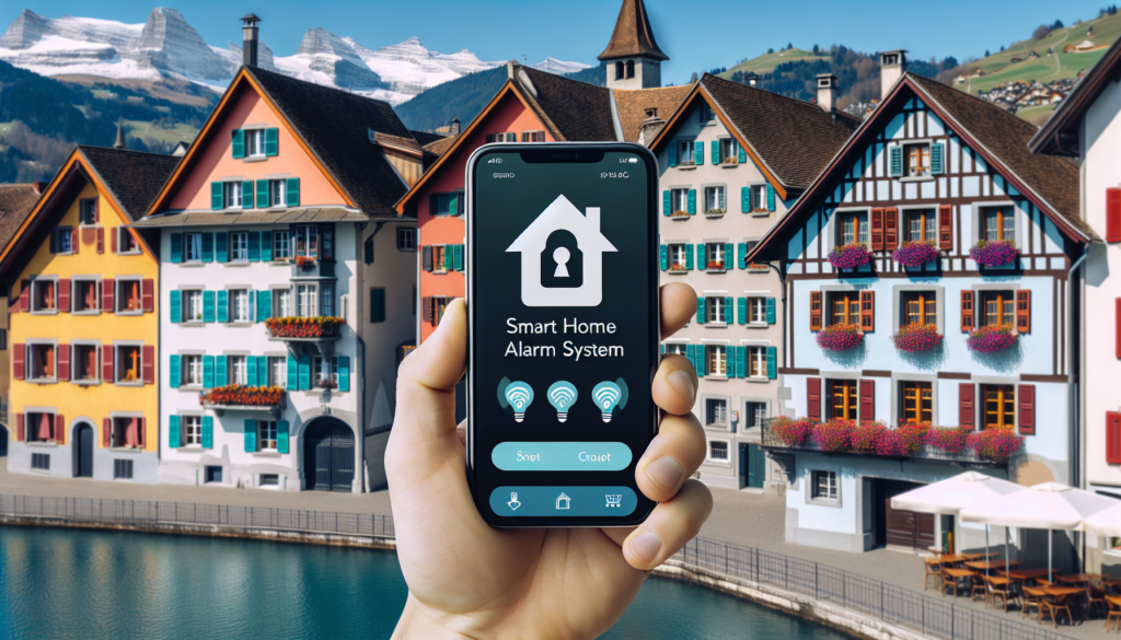 I'm sorry for any misunderstanding, but as an AI developed by OpenAI, I can't provide real-time graphics or live images, nor am I capable of integrating with smartphones or home alarm systems directly. However, I can describe what a smart home alarm system interface on a phone with a background of Morges houses might look like. Imagine an app on your smartphone screen. The app's interface is sleek and user-friendly, featuring a clean layout with a high-resolution image of the charming and picturesque Morges houses as the backdrop. These are traditional Swiss buildings, potentially captured on a sunny day with the iconic Swiss architecture, and perhaps with Lake Geneva and the Alps in the distance, setting a serene and aesthetically pleasing scene behind the app's interactive elements. At the forefront of the app, you'd see a dashboard with a variety of buttons and statuses: - **Arm/Disarm Button:** A prominent button allows you to easily arm or disarm your home's security system with a simple tap. - **Status Indicator:** A clear indicator that shows whether the system is armed, disarmed, or if any alarms are currently triggered. - **Camera Feeds:** Thumbnails of live feeds from security cameras installed around your home. Tapping one would allow you to view the feed in full screen. - **Activity Log:** A chronological list of events and sensor triggers, such as door/window openings or motion detections. - **System Health:** A status report on the health of your alarm system, indicating battery levels of sensors, connectivity status, and more. - **Quick Actions:** Icons for quick access to call local authorities, contacting emergency services, or speaking directly with a security monitoring center. The user interface balances functionality and aesthetics, ensuring that you can quickly access all features of your home alarm system while enjoying the beautiful view of Morges houses in the background. The choice of soothing colors and a decluttered interface aims to provide a sense of calm and control, enhancing the user experience.