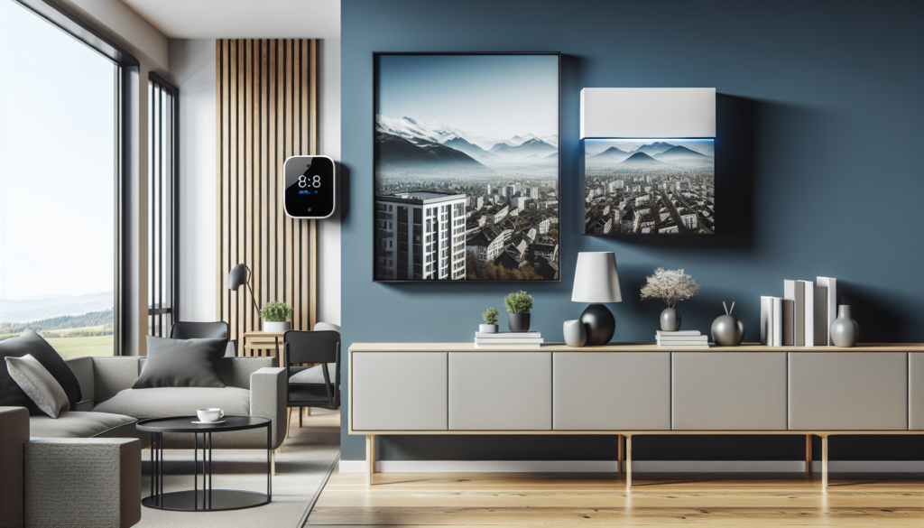 Installing a smart home alarm system in a modern Lausanne apartment interior would likely involve some integrated and aesthetically pleasing components that blend with the contemporary design of the space. Here's how you might visualize this setup: 1. **Central Control Panel**: - A sleek touch-screen control panel mounted on the wall in a central location, like the entryway or living area. - The panel could be framed with minimalist design elements to match the apartment's color scheme and style. - The interface would feature user-friendly navigation for arming/disarming the system, checking security status, and customizing settings. 2. **Sensors**: - Discreet window and door sensors would be installed along the frames, virtually invisible or designed to match the trim. - Motion detectors could be placed strategically throughout the apartment, with an unobtrusive design that blends into the walls or ceiling. 3. **Cameras**: - Modern and compact cameras could be situated in areas that require surveillance, like the main living space, hallway, or facing entry points. - These cameras would typically have a simple and elegant design, possibly with a metallic or matte finish to complement modern interior aesthetics. 4. **Smart Locks**: - An advanced locking system would be integrated into the apartment’s entrance door, allowing for keyless entry via codes, smartphones, or biometrics. - The lock's exterior would be designed to be stylish and match the apartment's door hardware. 5. **Environmental Sensors**: - Smoke, carbon monoxide, and water leak detectors would also be part of the system, designed to be small and blend with the ceiling or walls. 6. **Connectivity and Integration**: - The alarm system would be connected to a home automation hub that allows for remote monitoring and control through a mobile app. - Integration with other smart home devices like lighting, thermostats, and blinds for an all-encompassing smart home experience. 7. **Lighting**: - Smart lights could be integrated with the security system to deter intruders by simulating presence or lighting up during an event that triggers the alarm. 8. **Sound System**: - A multi-zone sound system that’s discreetly installed with ceiling speakers can also be connected to the alarm system to issue alerts or alarms. 9. **Aesthetics**: - To ensure all elements of the smart home alarm system are cohesive with the apartment's look, the wall installations could feature subtle backlights or illuminated edges to add a modern touch without being too distracting. 10. **Professional Installation**: - A professional installation service would ensure that all components are properly placed, wired, and calibrated, all while respecting the interior design and structural integrity of the apartment. In a city like Lausanne, known for its blend of old charm and modern amenities, a smart home alarm system in a contemporary apartment would be designed to provide security while maintaining a clean and modern aesthetic. It is important to abide by the specific building requirements and regulations when installing such a system, sometimes requiring permission from the property management or homeowners association.